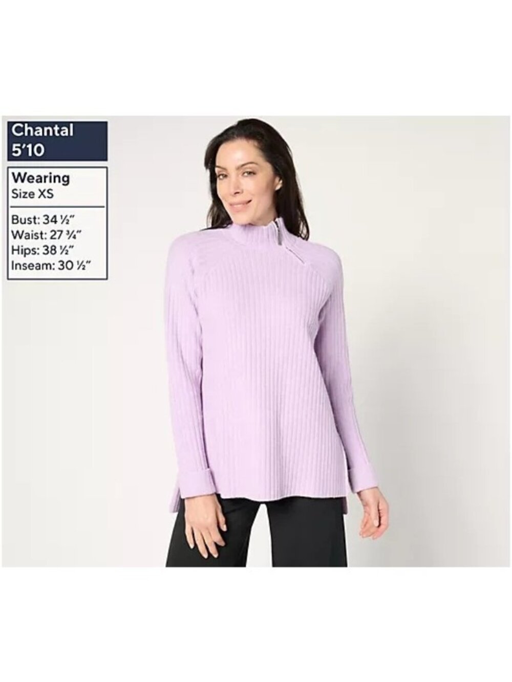Peace Love World High-Low Ribbed Sweater Small  A697925 Orchid Lilac LN/Open